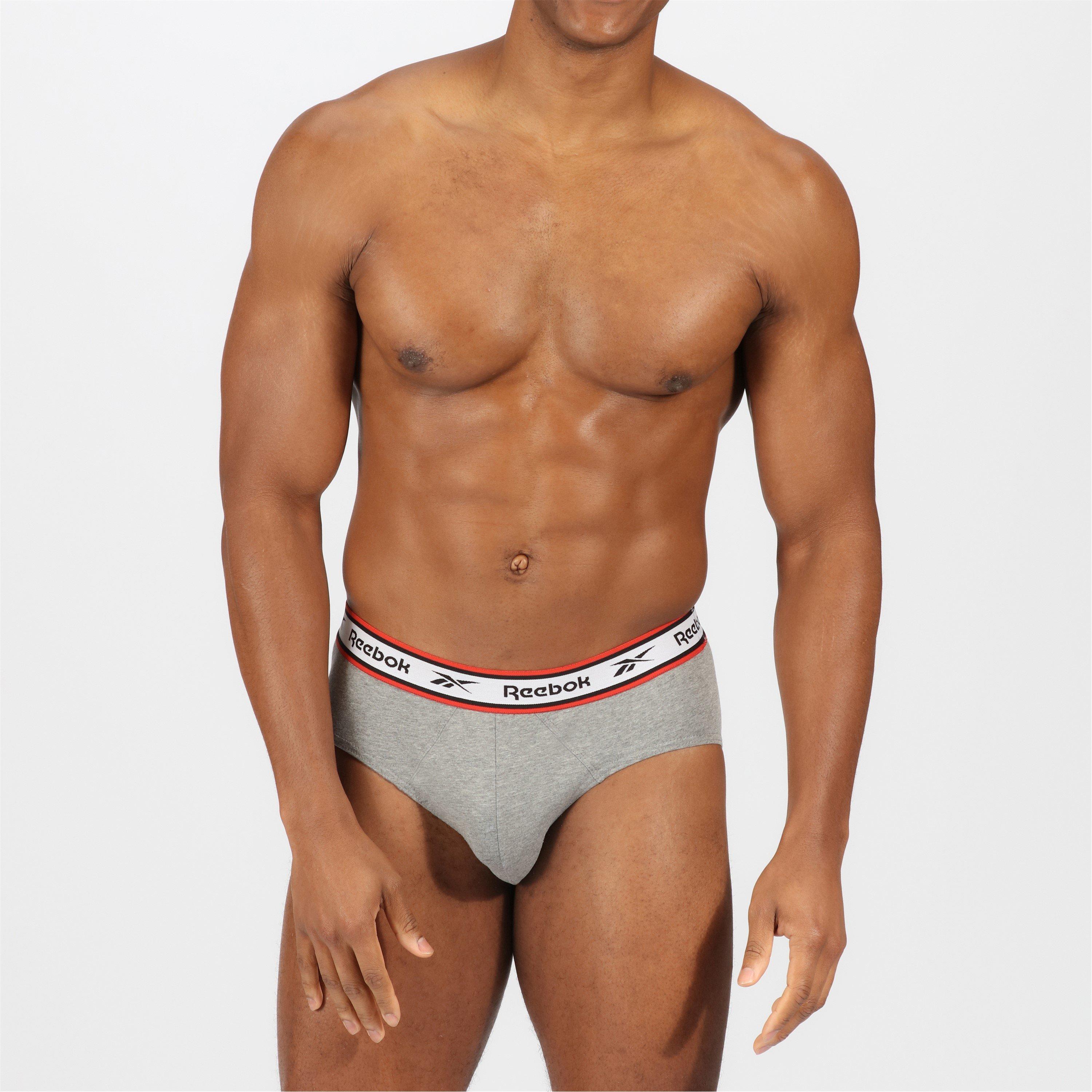Reebok 3 Pack Cotton Elastane Briefs Mens