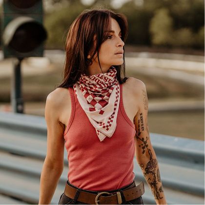 Bandana Wildust MOTO PETROL JUNKIES - Rouge / Blanc