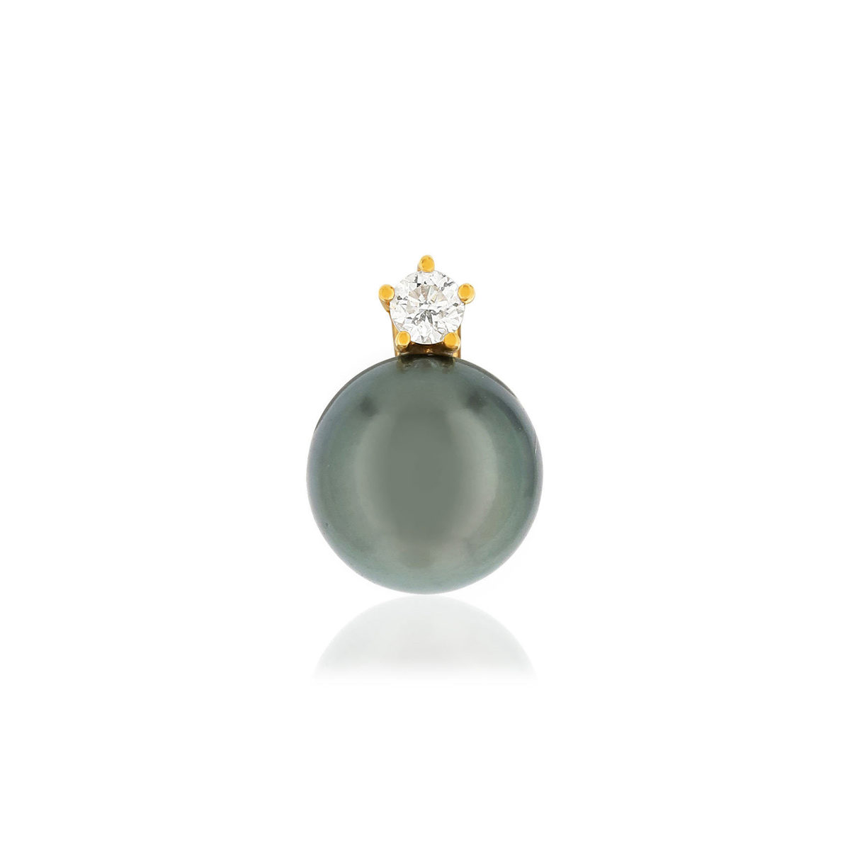 Pendentif or jaune 750 perle de culture de tahiti diamant