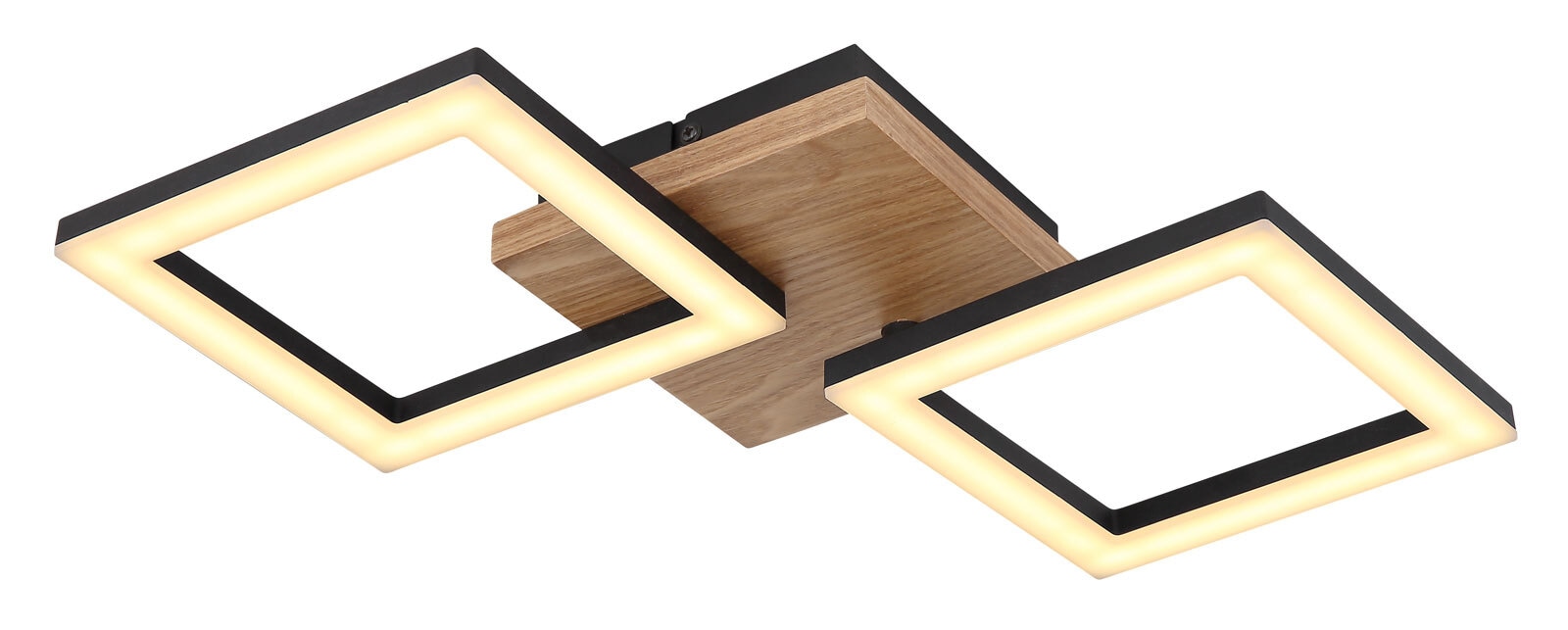 GLOBO LED Deckenlampe Kerry 46x22 cm 7 cm Holzoptik braun schwarz