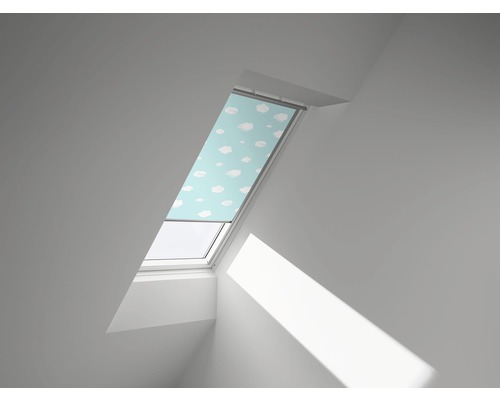 VELUX verduisterend rolgordijn Kids blauw hemel handmatig frame aluminium DKL C02 4660S