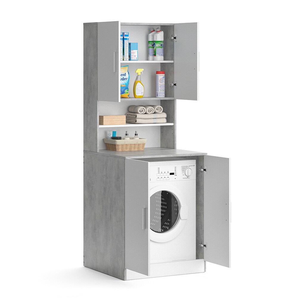 Vicco Waschmaschinenschrank Badschrank Hochschrank Liana beton Badregal Überbau