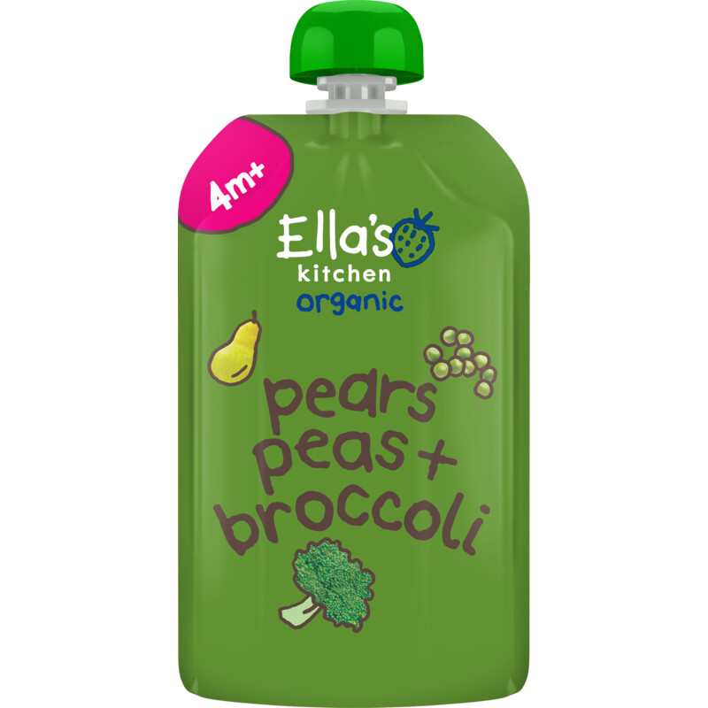 Ella's kitchen Peren, doperwten + broccoli 4m+ bio