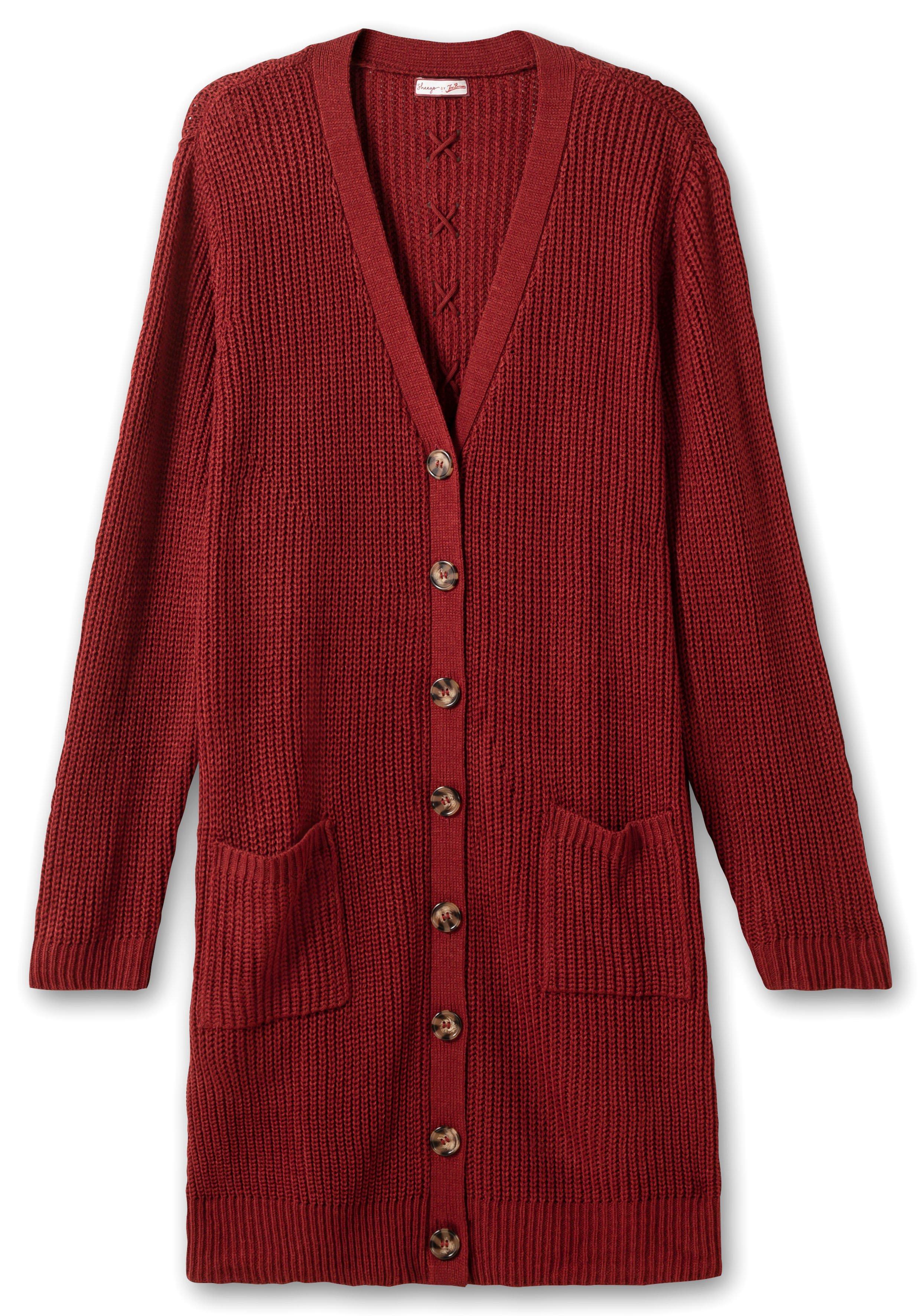 Longstrickjacke mit tiefem V-Ausschnitt, soft