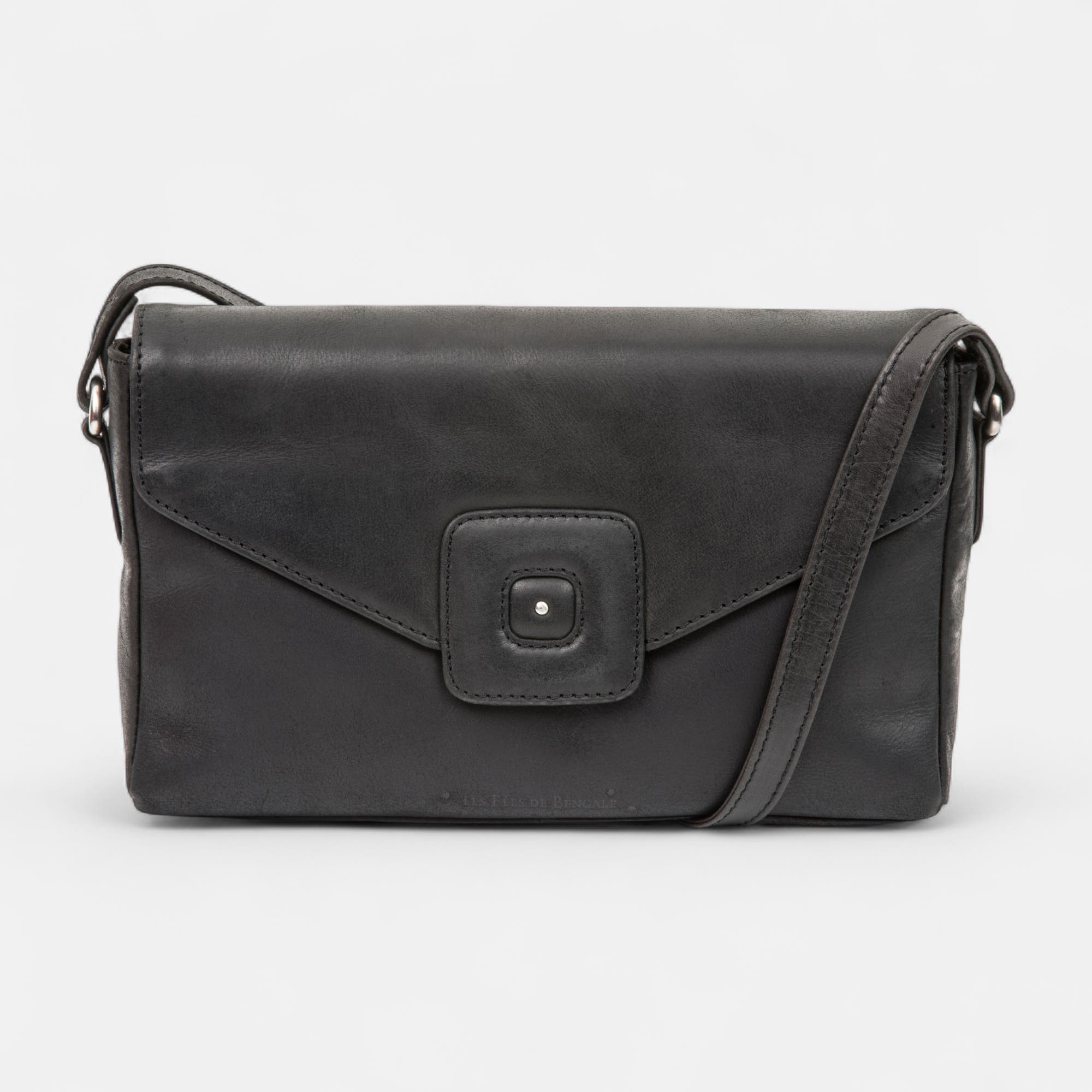 Sac bandoulière en cuir noir