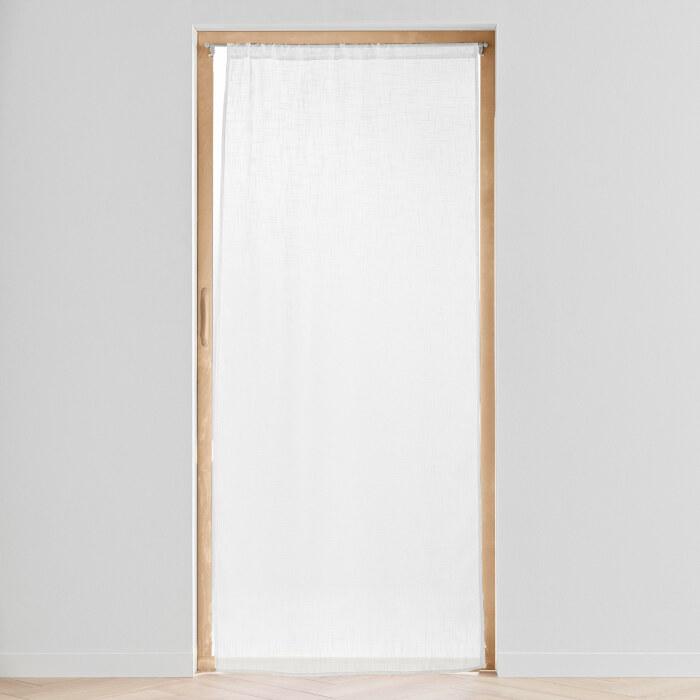 PANNEAU PASSE TRINGLE 90X200CM EFFET LIN HALTONA BLANC