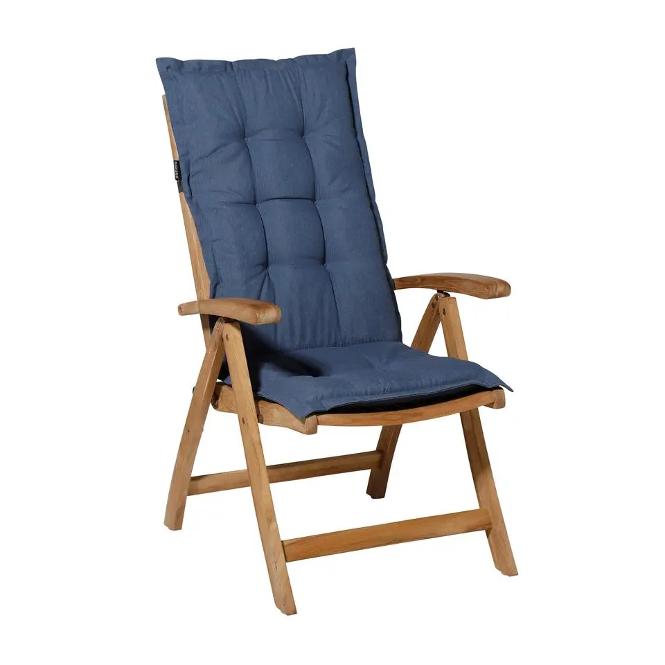 Madison - Tuinkussen Panama safier blue - Ca. 123x50 cm - Set van 4