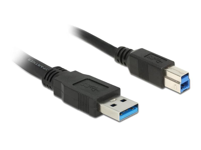 Delock USB 3.0-Kabel  USB A - USB B 1.5 m Delock Kabel USB 3.0 Typ-A Stecker zu USB 3.0 Typ-B Stecker 1,5 m schwarz