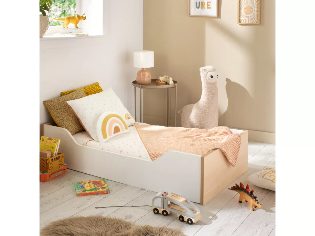 Housse de couette 100x135cm et taie d'oreiller coton blanc