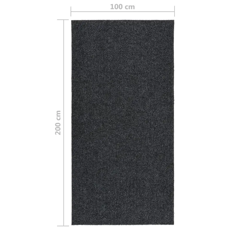 vidaXL - Vloerkleed - Antraciet - Polypropyleen - 100 x 200 cm