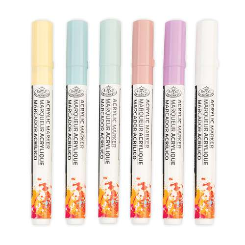 Royal & Langnickel® ACRYLIC MARKER – 6er-Sets, Reversible Tip