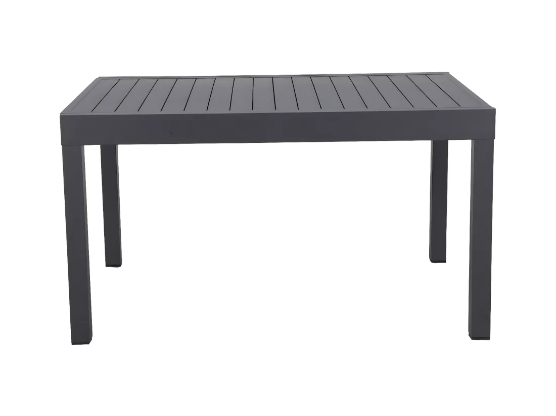 Table de jardin extensible en aluminium 270cm + 8 fauteuils empilables textilène anthracite gris - MILO 8