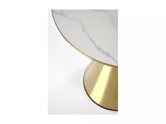 Table basse ronde 50 cm aspect marbre blanc Napoli
