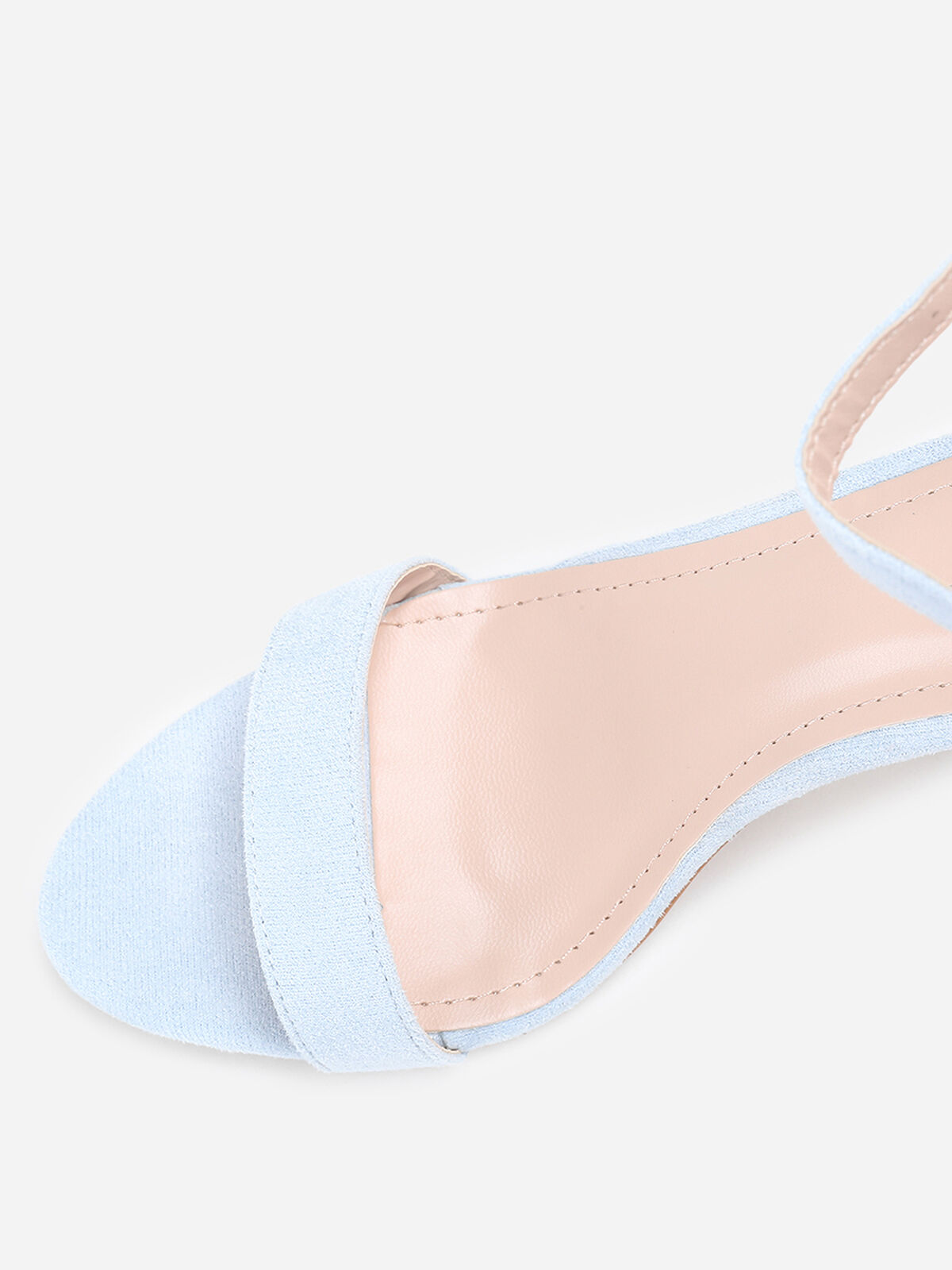 Sandales à brides et talon carré- Bleu clair