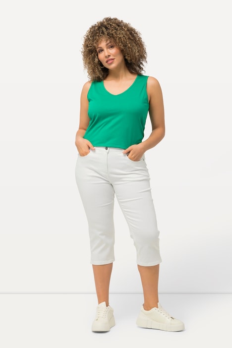Capri Jeans Sarah, schmale 5-Pocket-Form, Saumschlitz