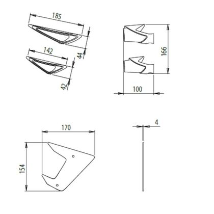 Spoiler Puig DOWNFORCE LATERAUX - Rouge