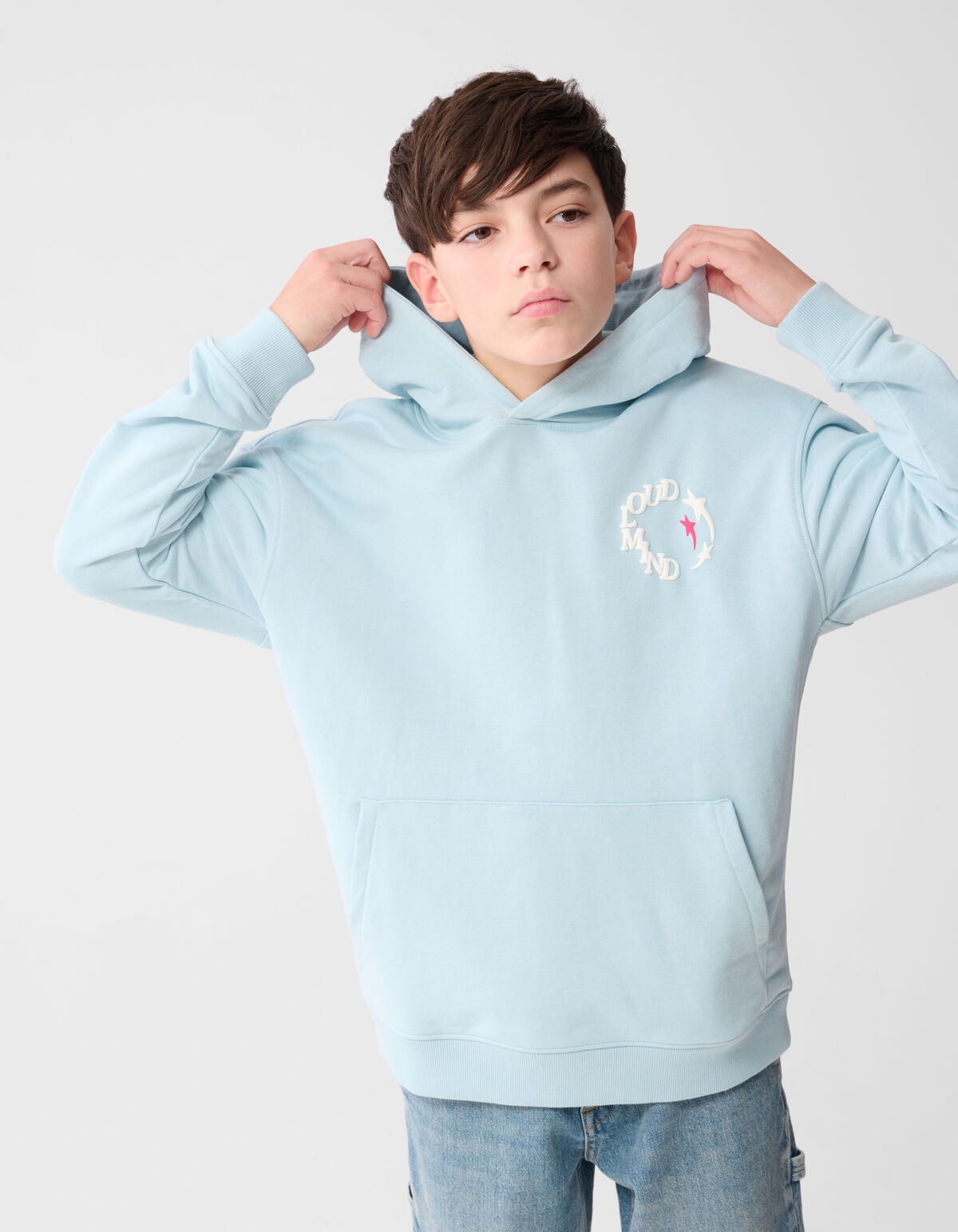 Cloud Artwork Hoodie Lichtblauw