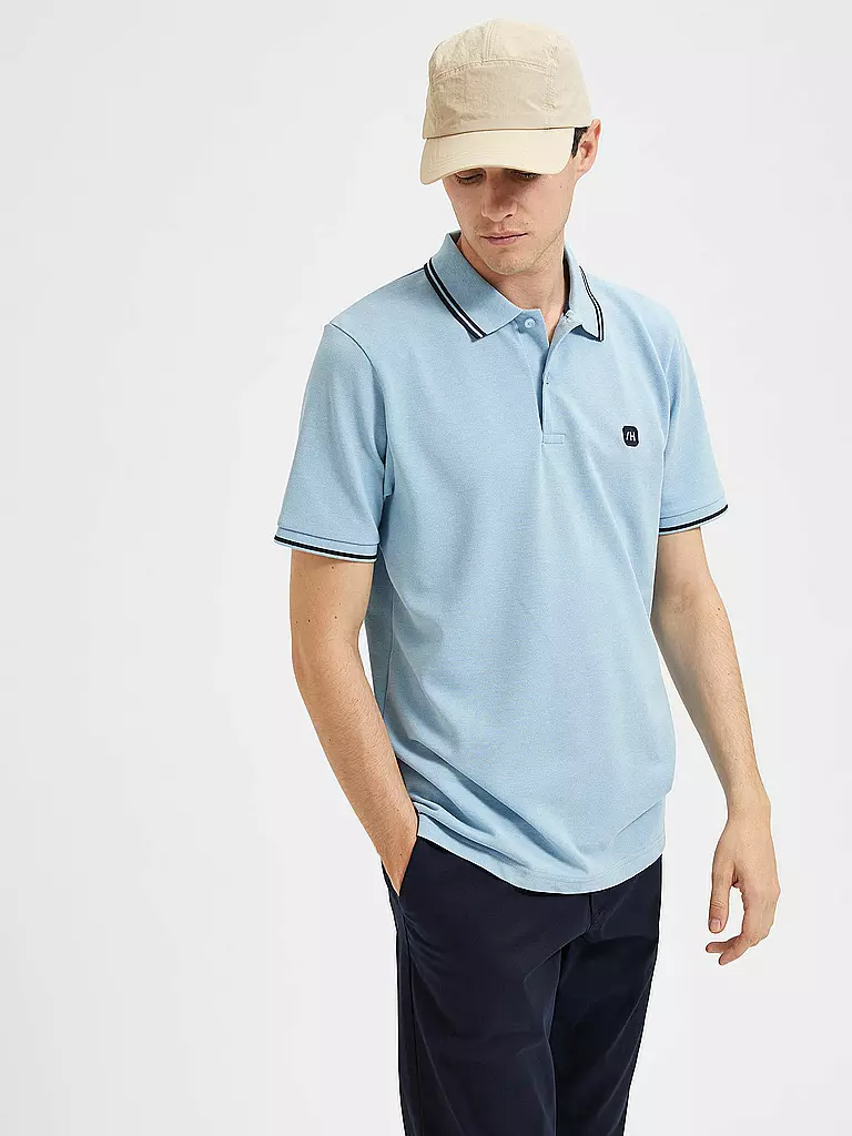 SELECTED Poloshirt SLHDANTE  hellblau
