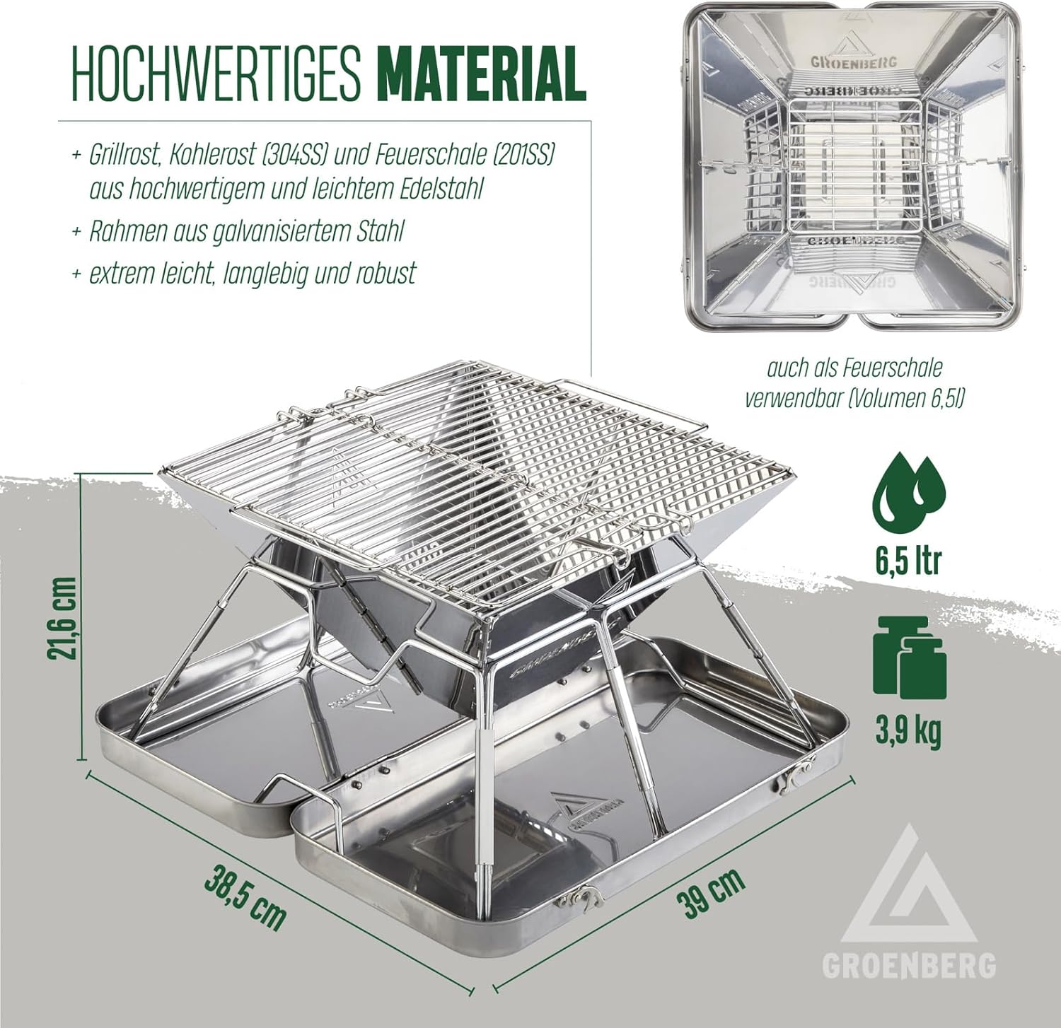 Groenberg Eldfjell medium Houtskoolgrill