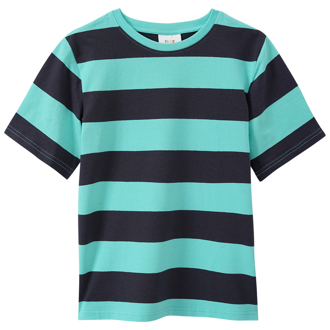 Famy 3 Jungen T-Shirts in verschiedenen Dessins hellrot / helltürkis / dunkelgrau