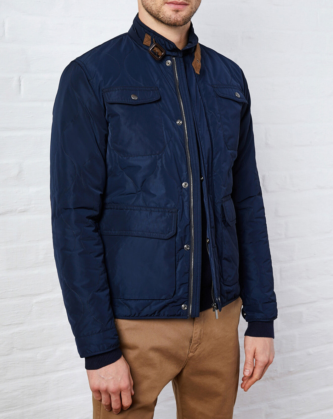 Cyrillus Blouson matelassé déperlant bleu foncé