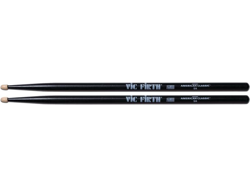 Vic Firth Drumsticks 5AB – 1 Paar American Classic 5A mit Black-Finish