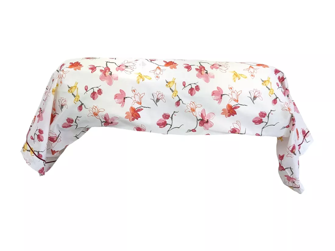 Taie de traversin 140x43 cm percale coton ELISA Rose