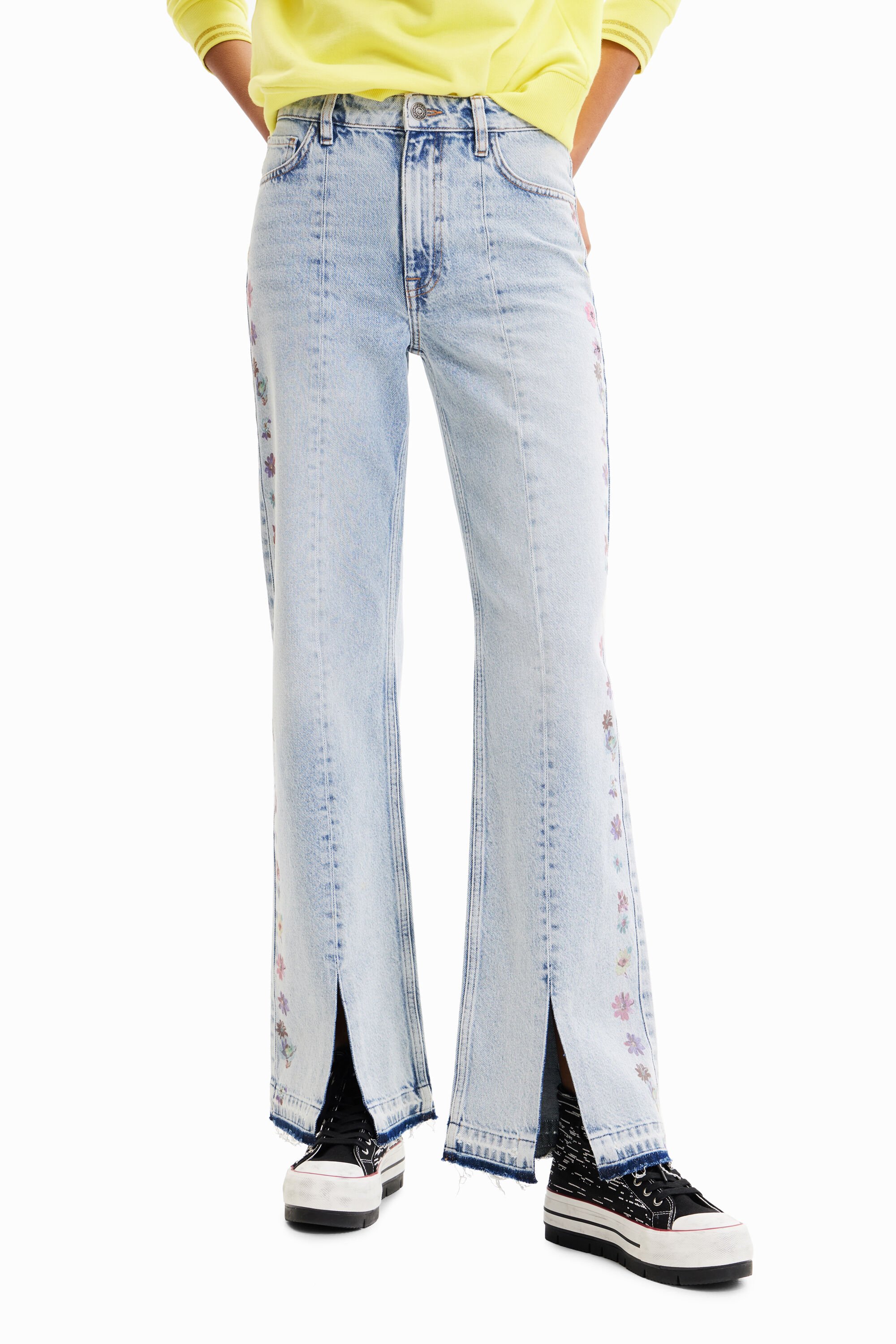 Jean wide leg fleurs
