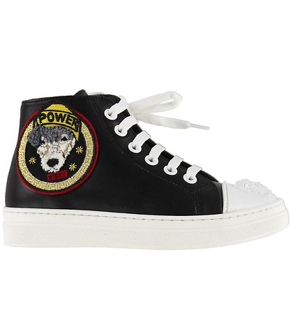 Young Versace Stiefel - Schwarz m. Aufnäher