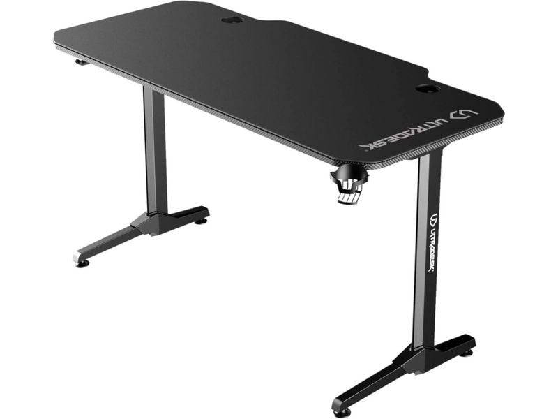 Ultradesk Gaming Tisch Frag Schwarz Stabiler Gaming-Tisch für bis zu zwei Monitore