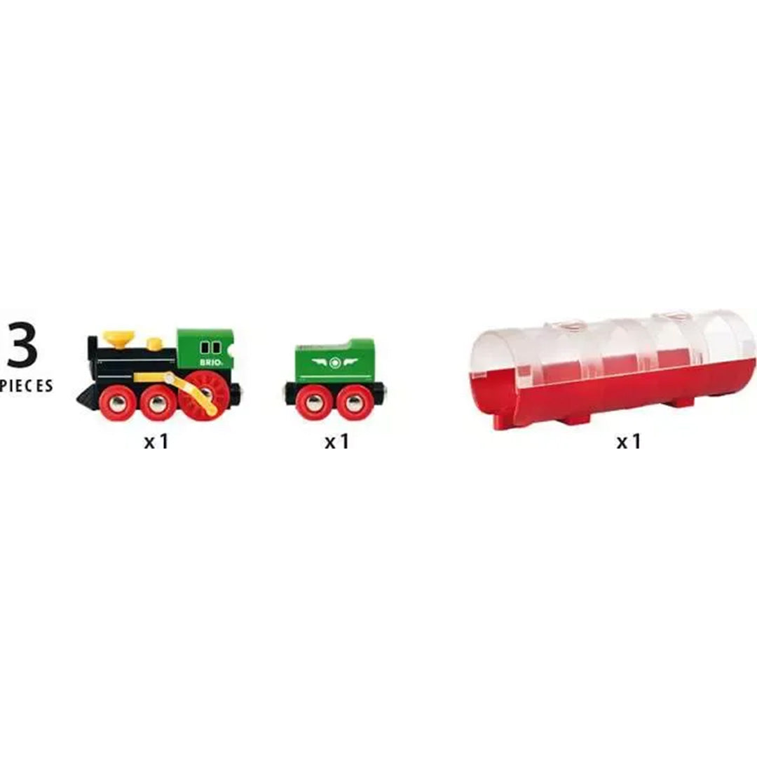 brio stoomtrein en tunnel - 3-delig
