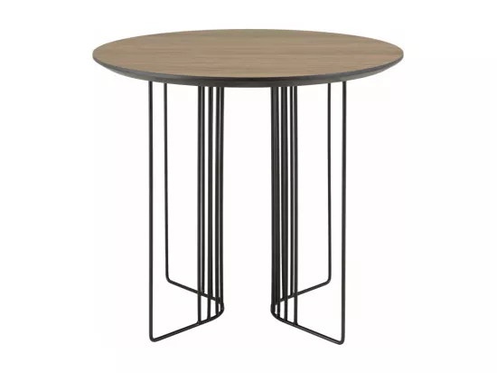 FLEUR - Table d'appoint biseautée 50x50cm mocha pieds graphiques métal