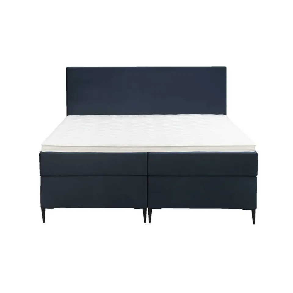 Boxspring Liv egaal - blauw - 160x200 cm - slanke poot