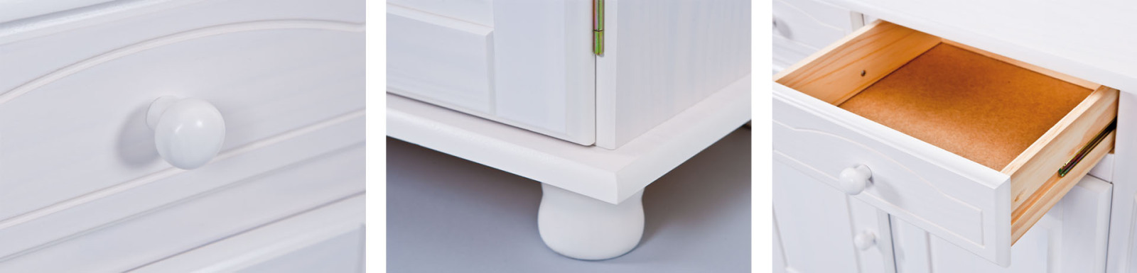 Buffet SIENA - weiß - Massivholz - 198 cm