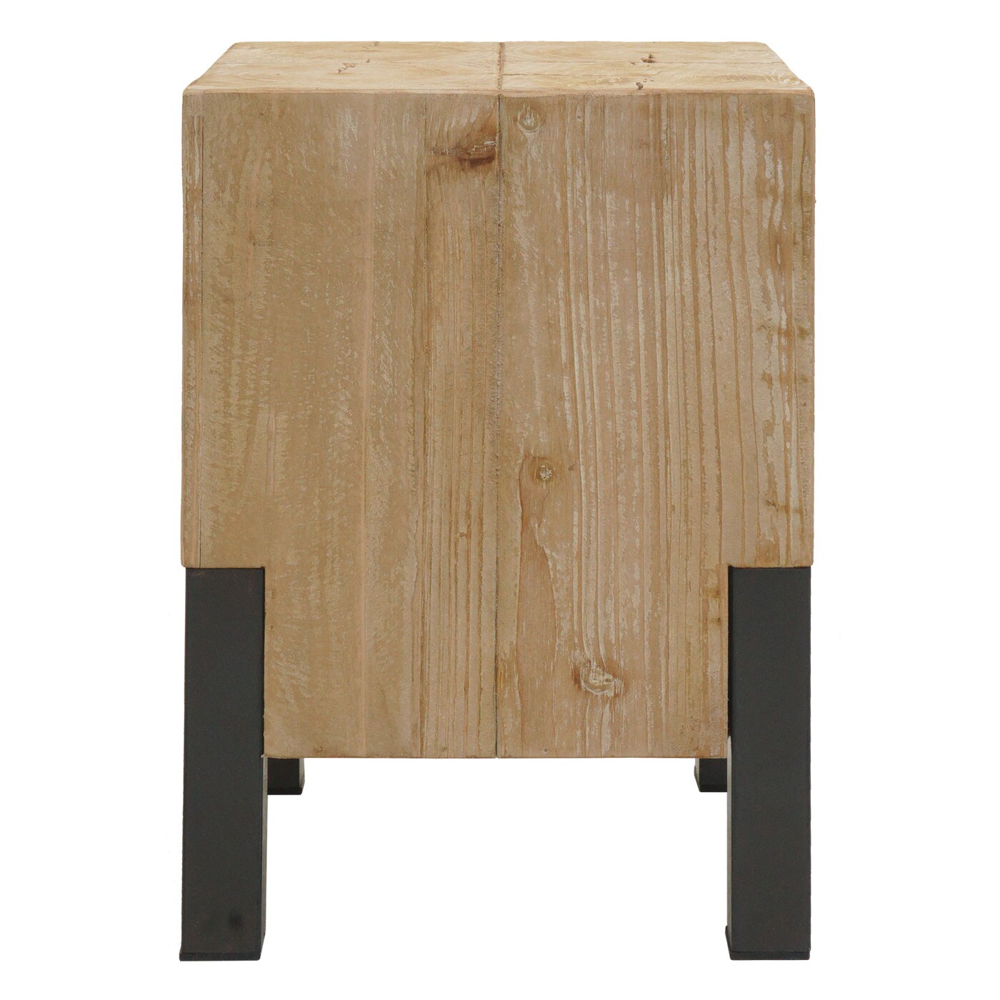 Beistelltisch MCW-L76b, Blumentisch Tisch, Industrial Metall Massiv-Holz MVG-zertifiziert, 46x32x32cm natur