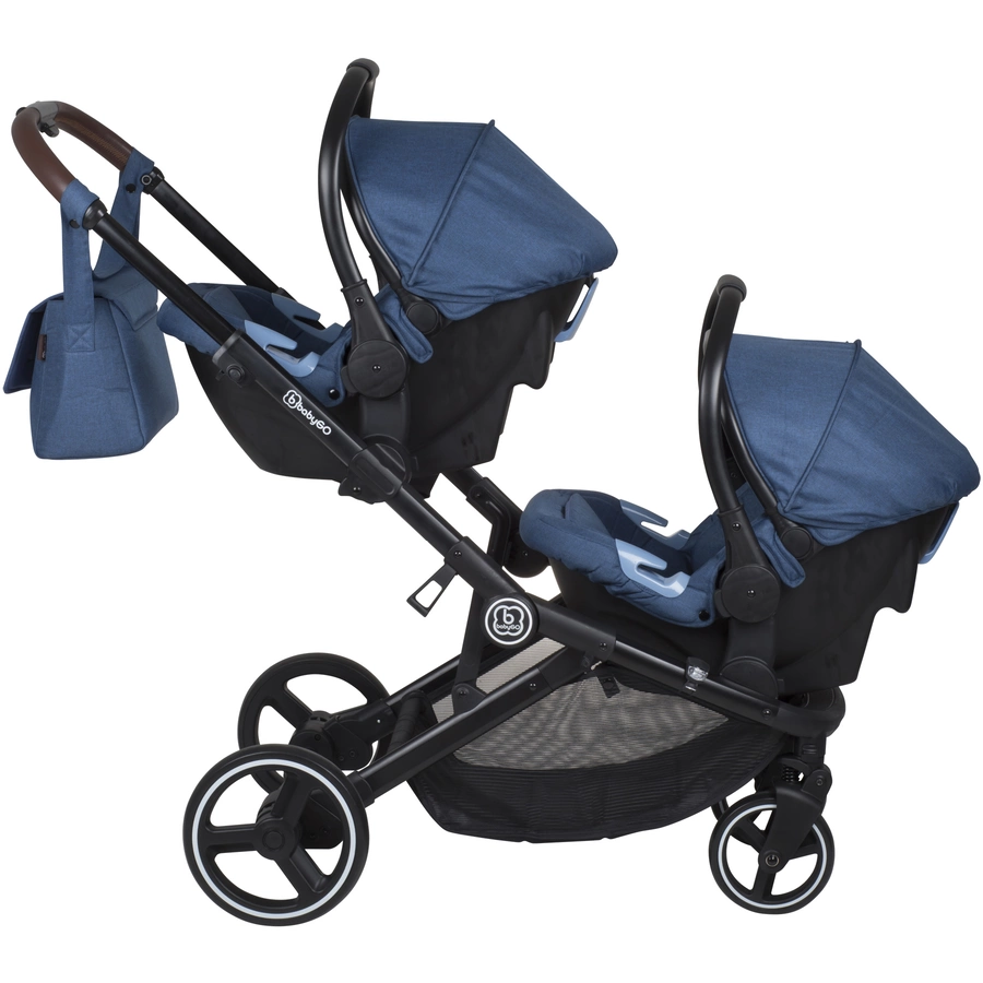 babyGO Geschwisterwagen Twinner Blue