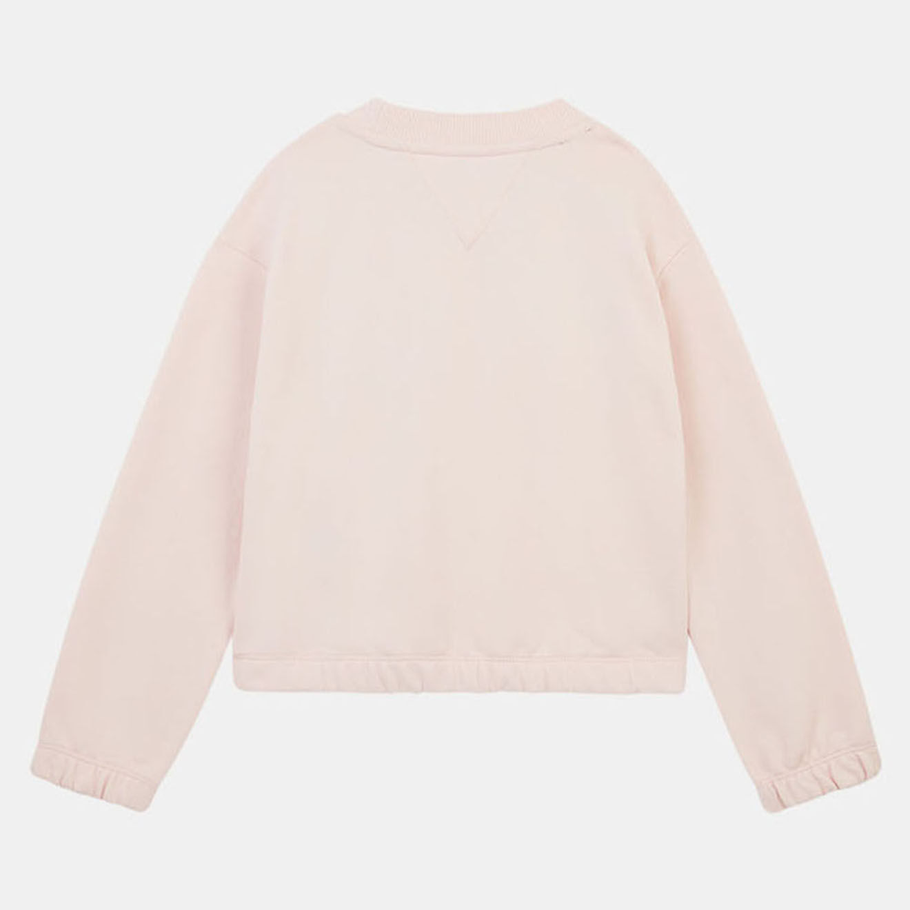 Tommy Hilfiger Sweat 100% Coton Bio col rond étiquette bas rose