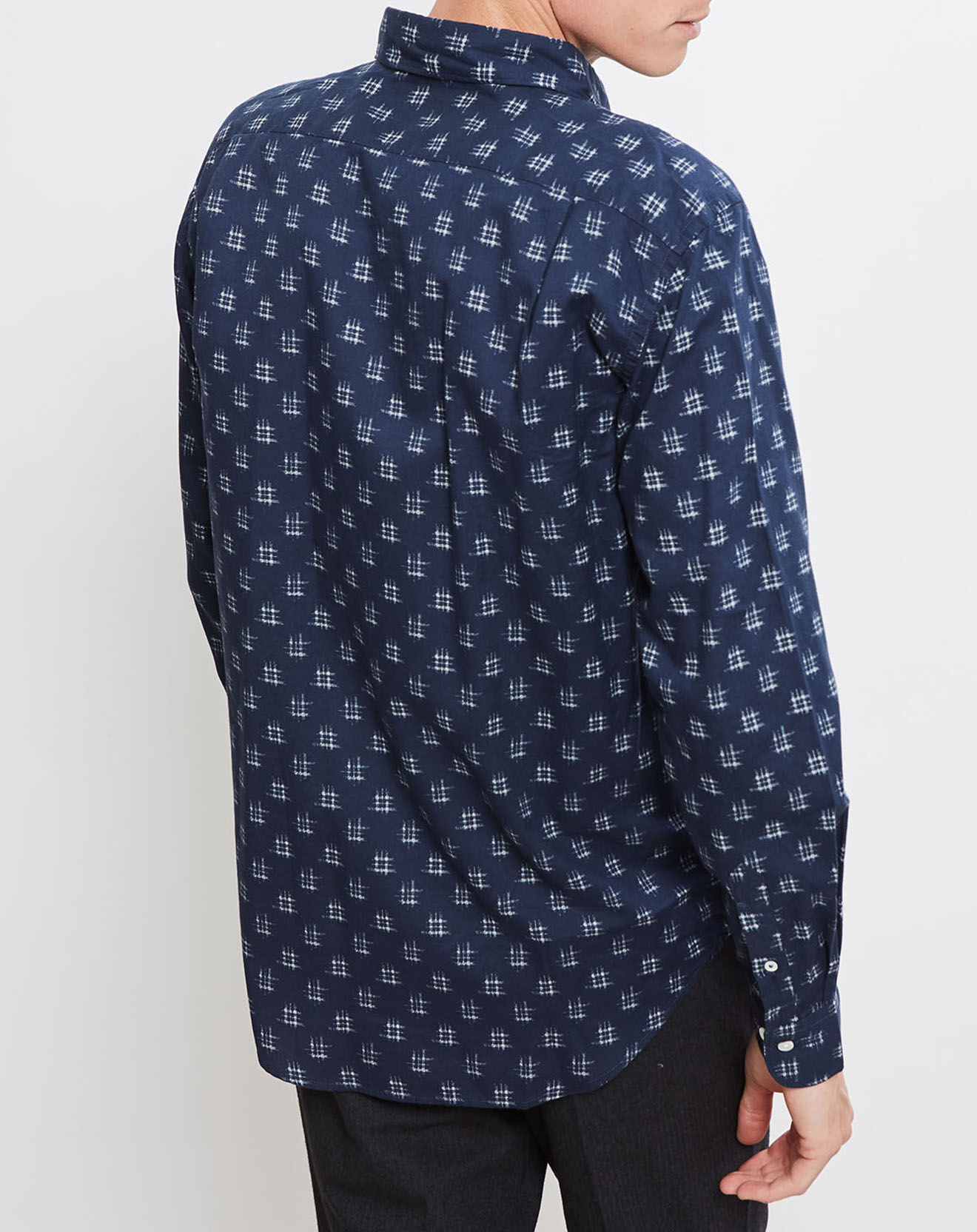 Hartford Chemise Régular Penn à motifs bleu foncé/blanc