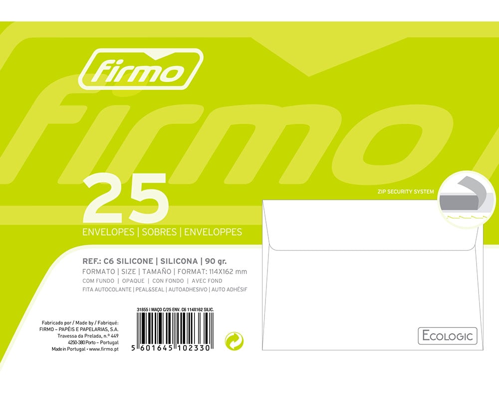 ENVELOPES C6 SILICONE 25 UNIDADES