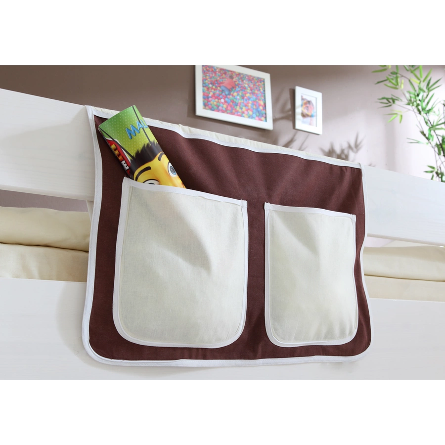 TICAA Kinder Bett-Tasche für Hochbett und Etagenbett Braun-Beige