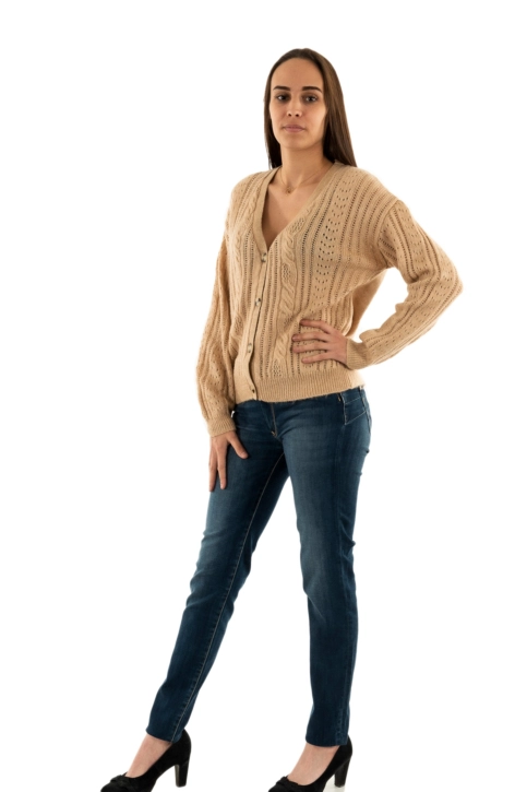 Gilets cardigans lola espeleta gi602w24 417 tapioca