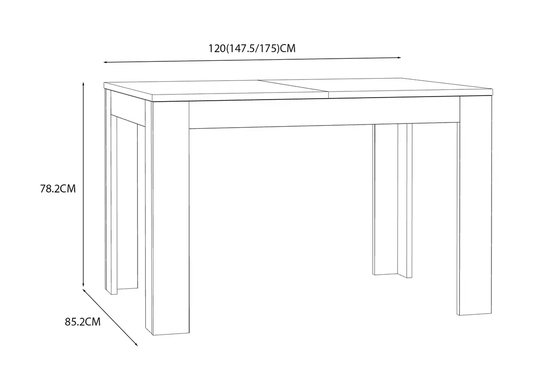 Esstisch Killarney 120/175 x 85,2 cm