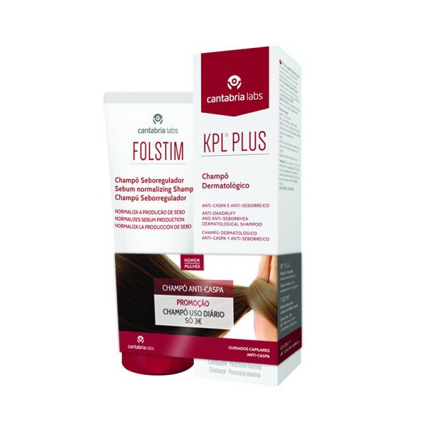 KPL Plus Pack Shampoo Dermatológico Anti-Caspa 200ml   Folstim Shampoo 200ml