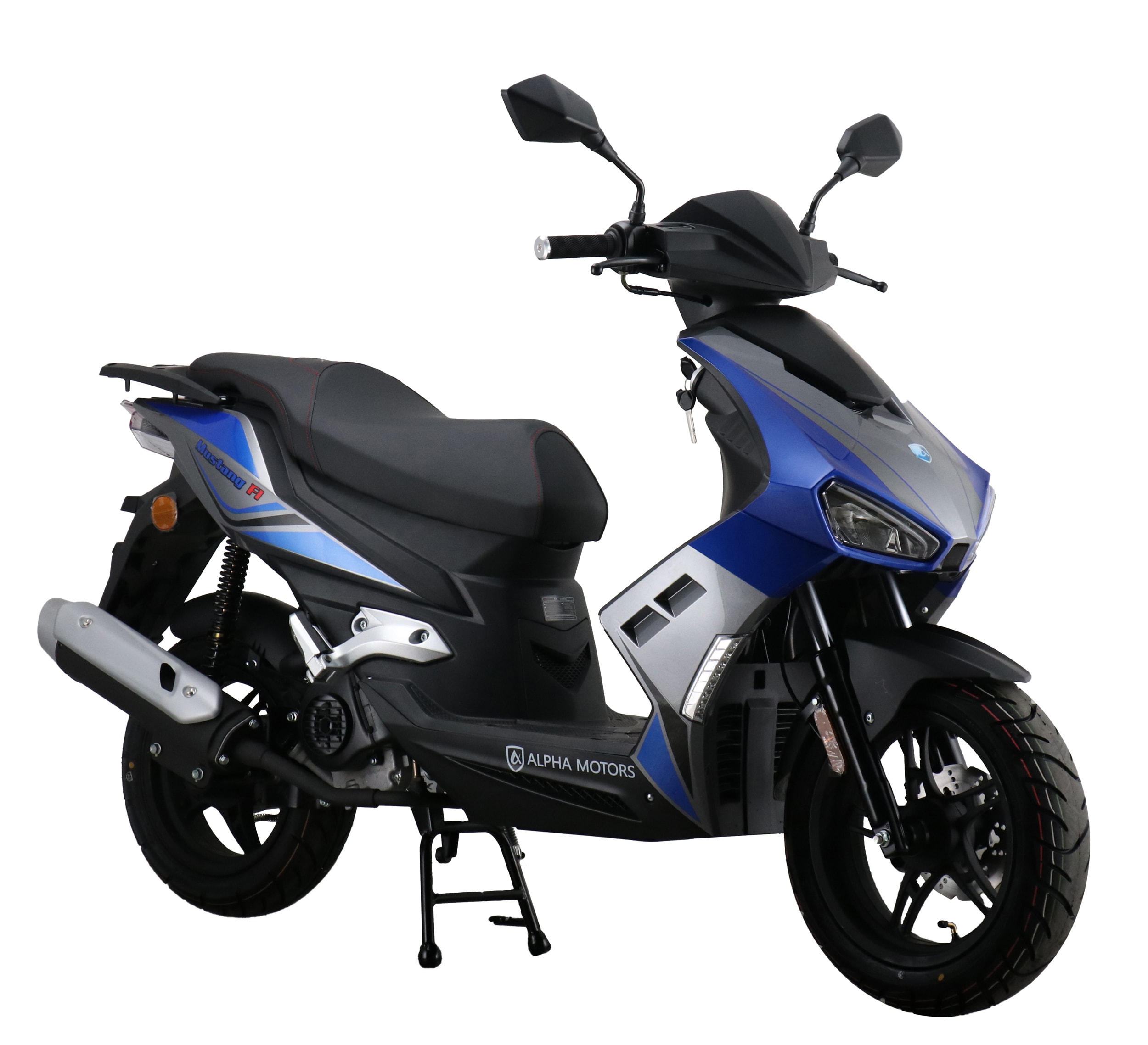 Alpha Motors Motorroller Mustang FI 50 ccm 45 kmh EURO 5 blau-grau