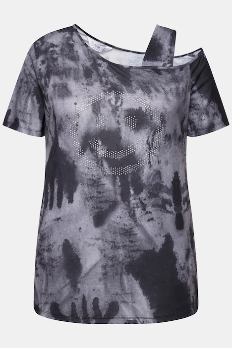 T-Shirt, Straight Fit, Batikprint, Schulter CutOut