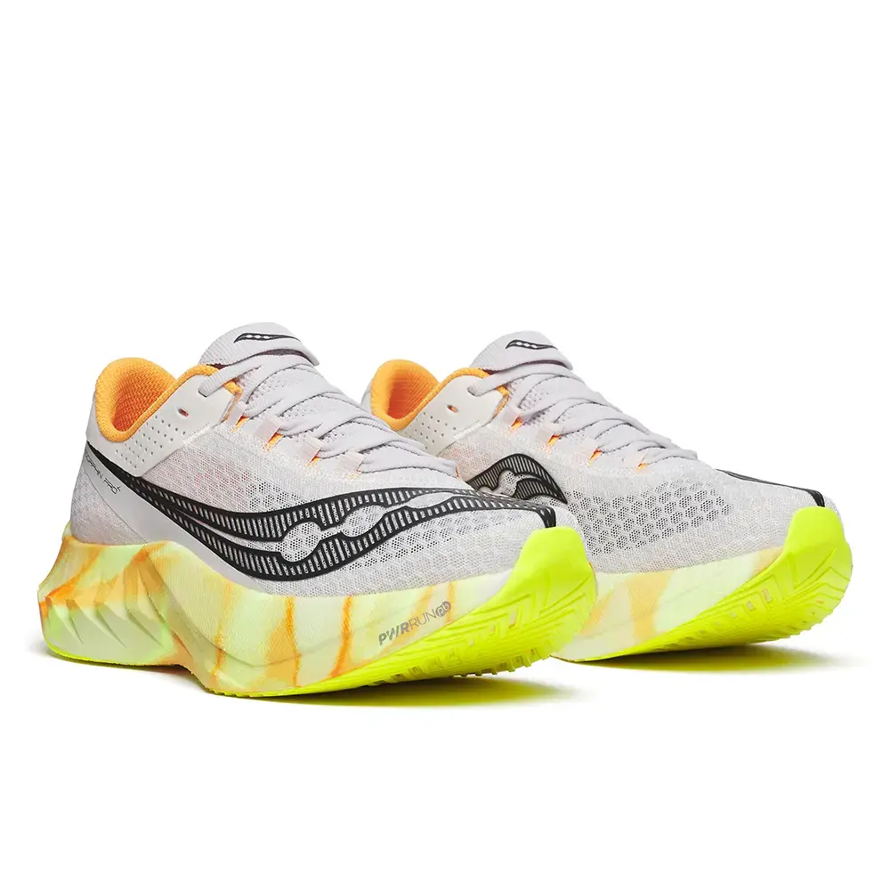 Saucony Endorphin Pro 4 Hardloopschoenen Wit/Geel/Oranje Heren