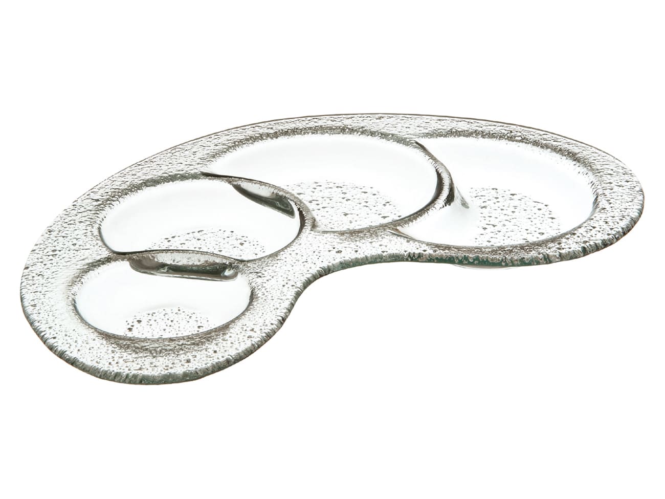 Assiette en verre - 4 compartiments - 31 x 17 cm