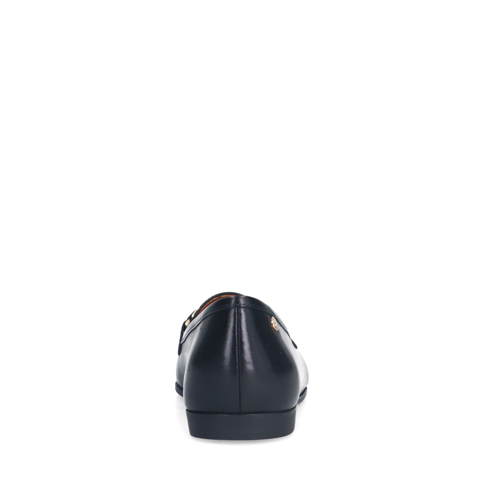 Zwarte leren loafers met gouden chain