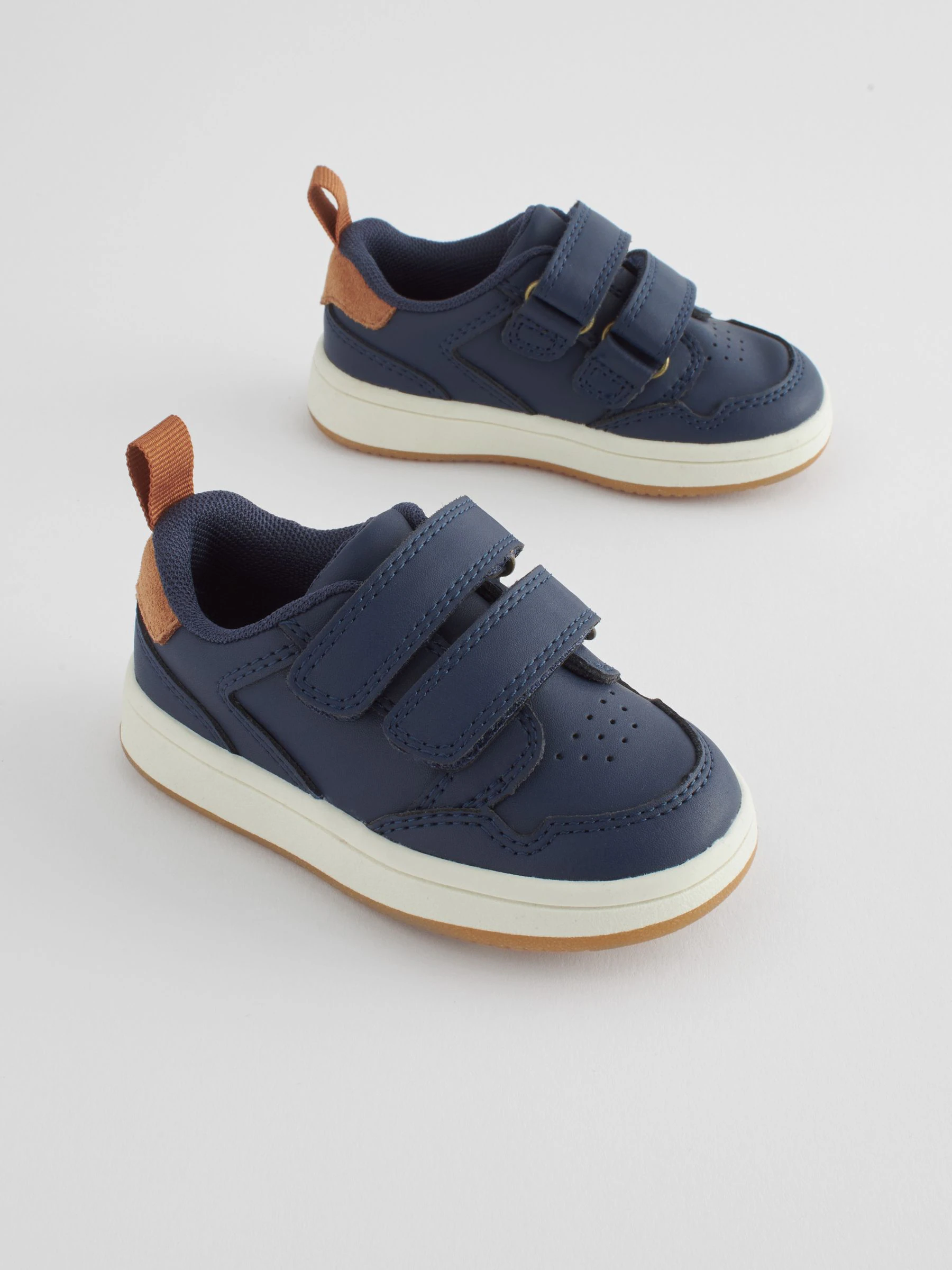 Marineblauw - Baby Touch Fastening Leather First Walker Shoes