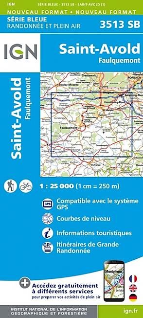 IGN - 3513 SB ST AVOLD FAULQUEMENT 1 25 000